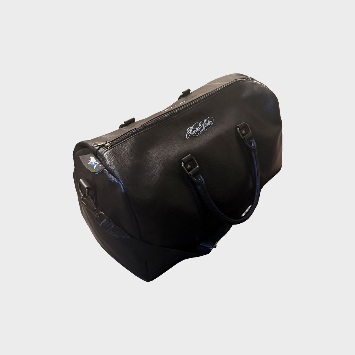 Black Leather Duffle Bag